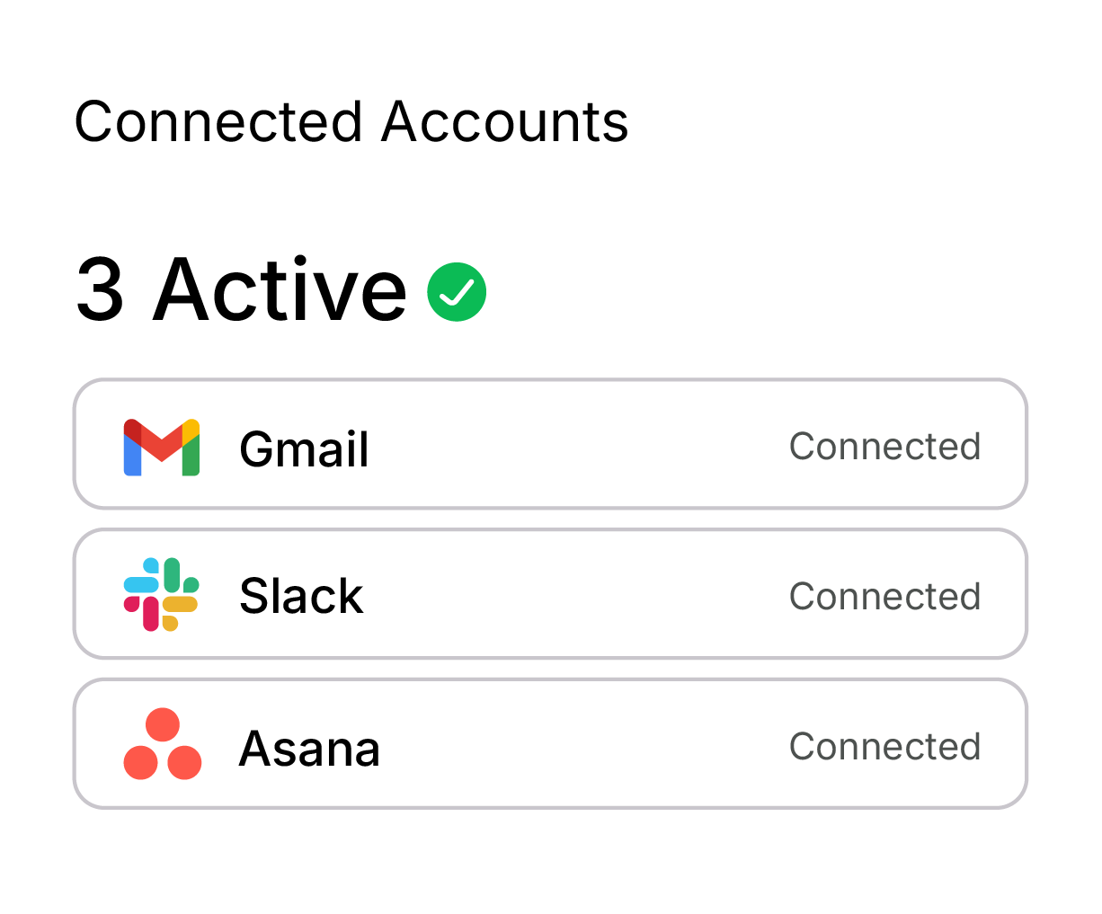Connected accounts interface