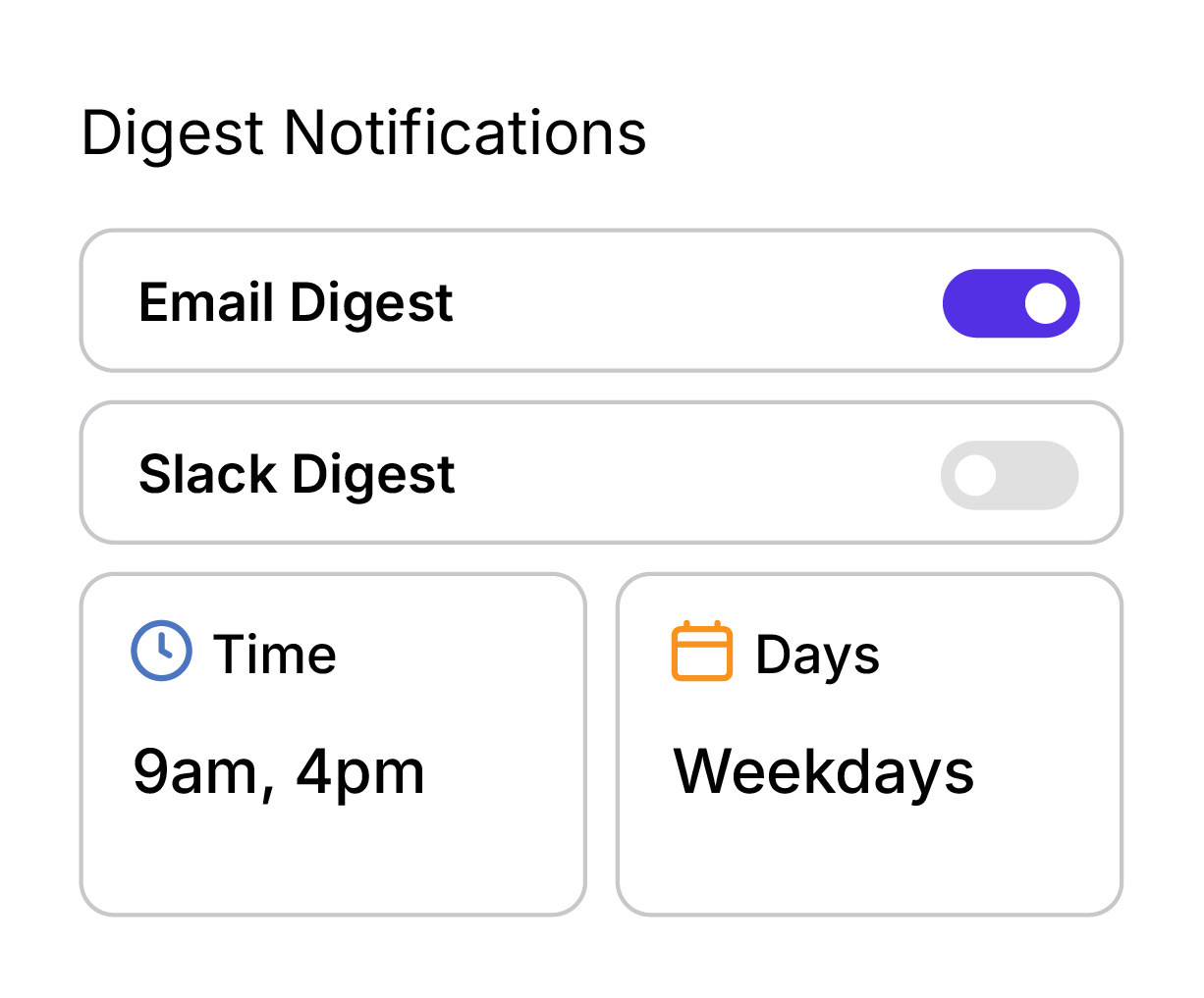 Digest notification settings